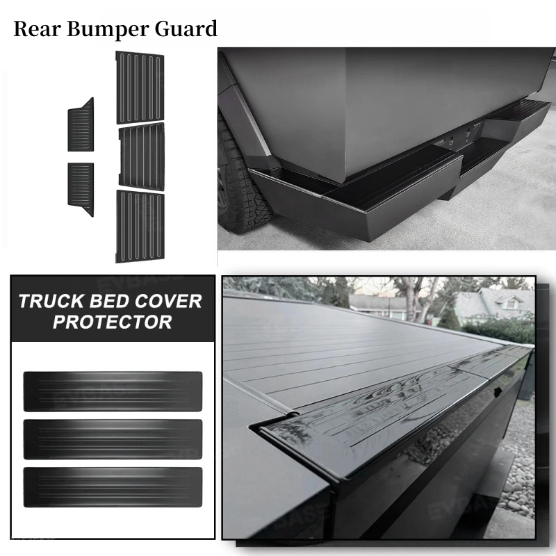 Rear Bumper Guard Tailgate Protector for Tesla Cybertruck 2024+ Matte Black Top Cover