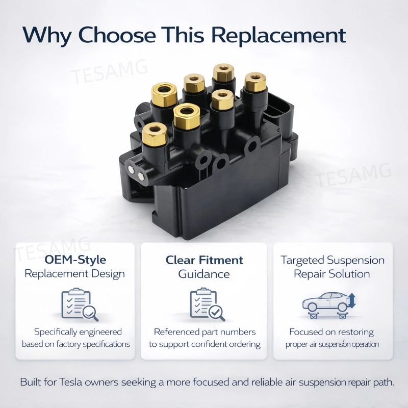 Air Suspension Valve Block Replacement for Tesla Model S/X 1027919-00-B