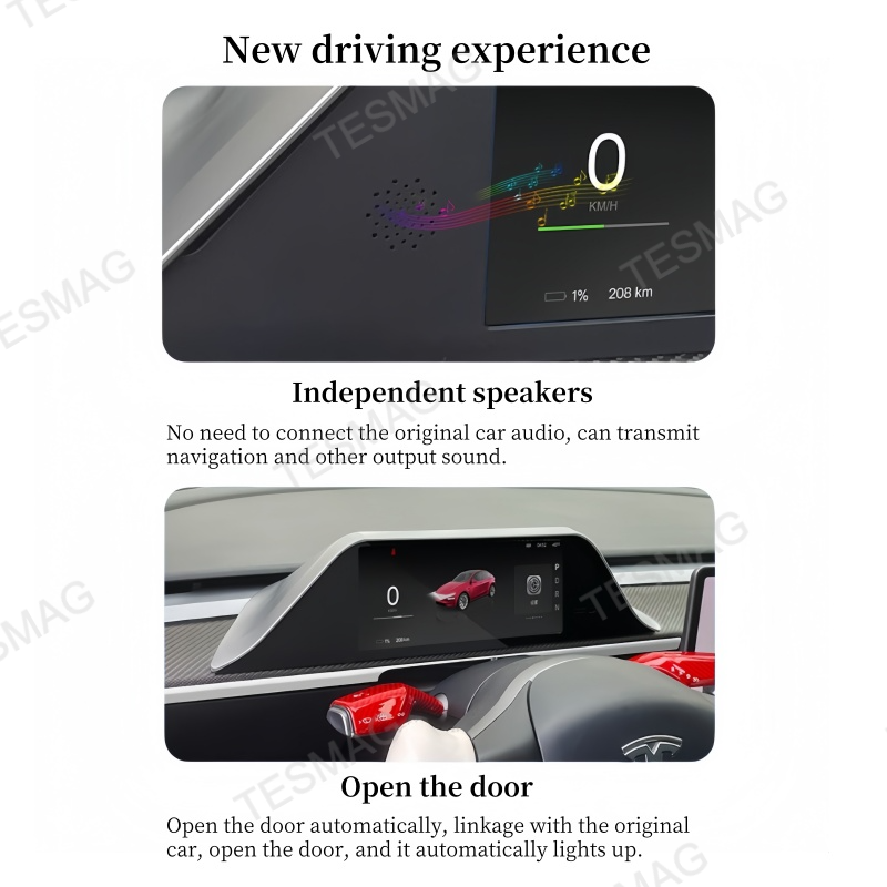 8.9-inch one-piece instrument screen with ambient lighting for the Tesla Model 3 Highland/Model Y Juniper