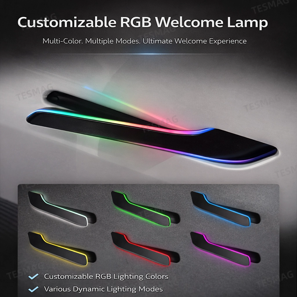 Tesla Model 3/Y Automatic RGB Door Handles – Wireless OTA Upgrade, Hands-Free Pop-Up
