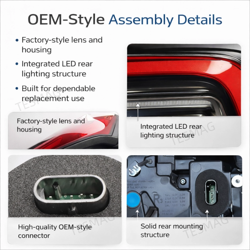 OEM-Style Outer Tail Light for Tesla Model 3 / Y 2021–2023 | 1502086-00-D 1502087-00-D