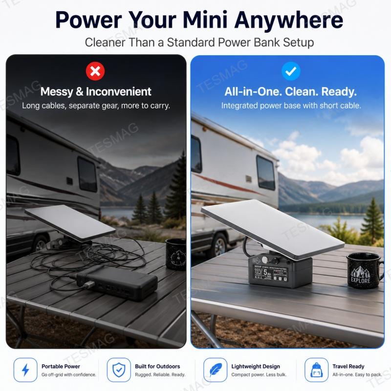 95Wh Portable Battery Power Base with Mounting Adapter for Starlink Mini