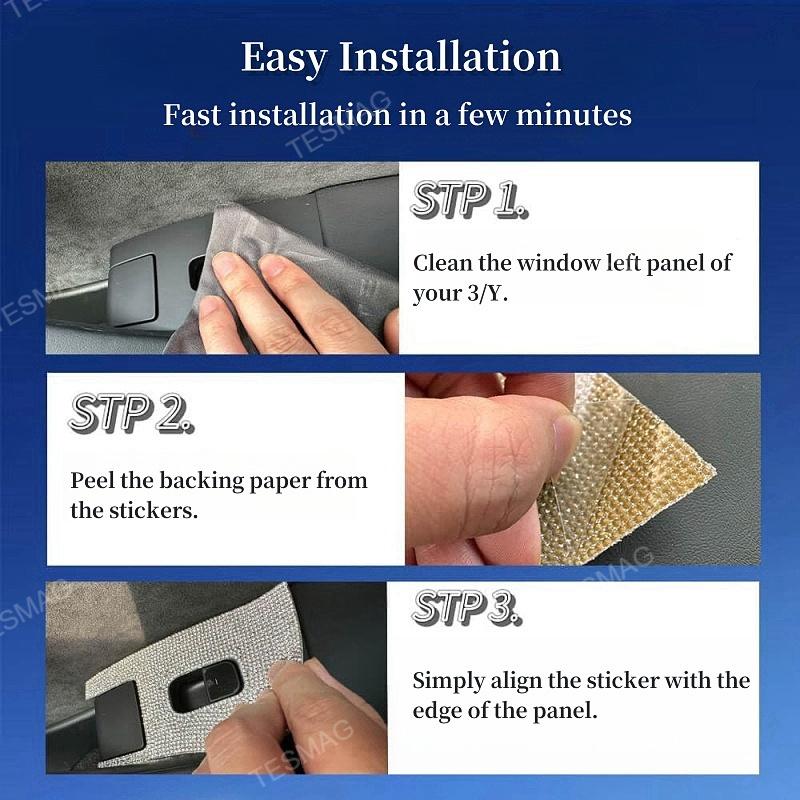 Tesla Model 3/Y window switch button diamond patch