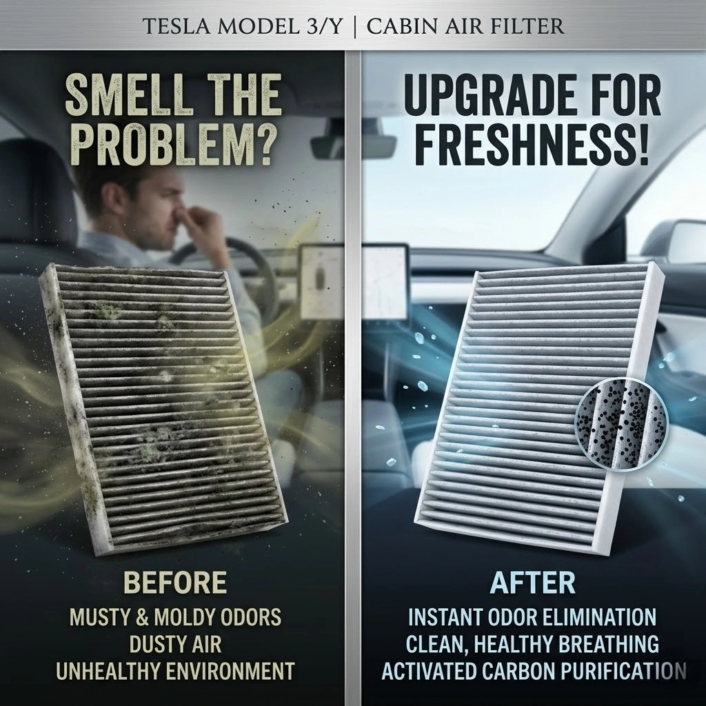 Activated Carbon Cabin Air Filter Set for Tesla Model 3 & Model Y