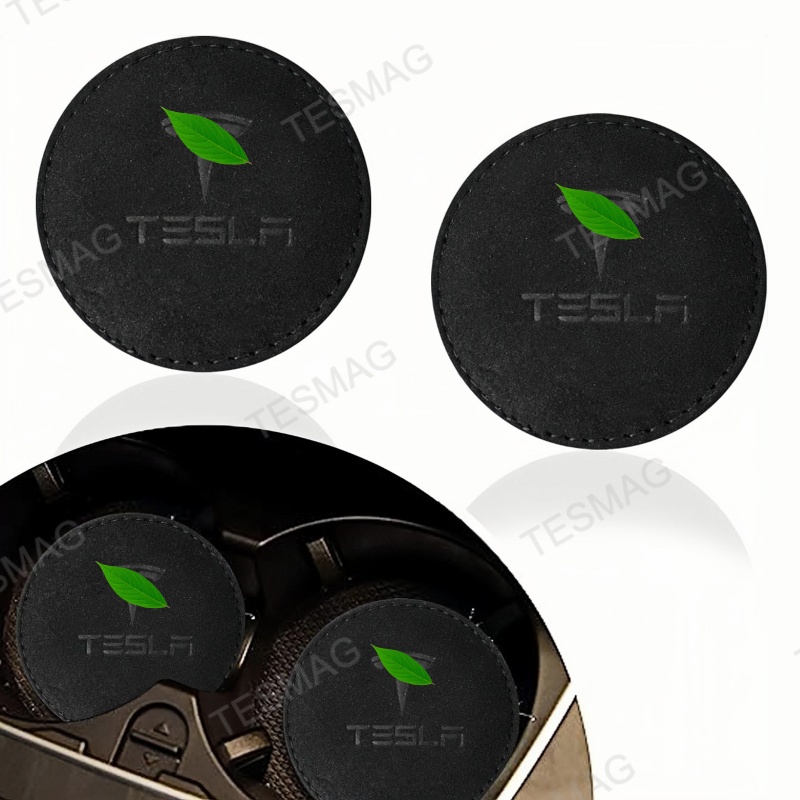 Suede Anti-Slip Drink Coasters for Tesla 