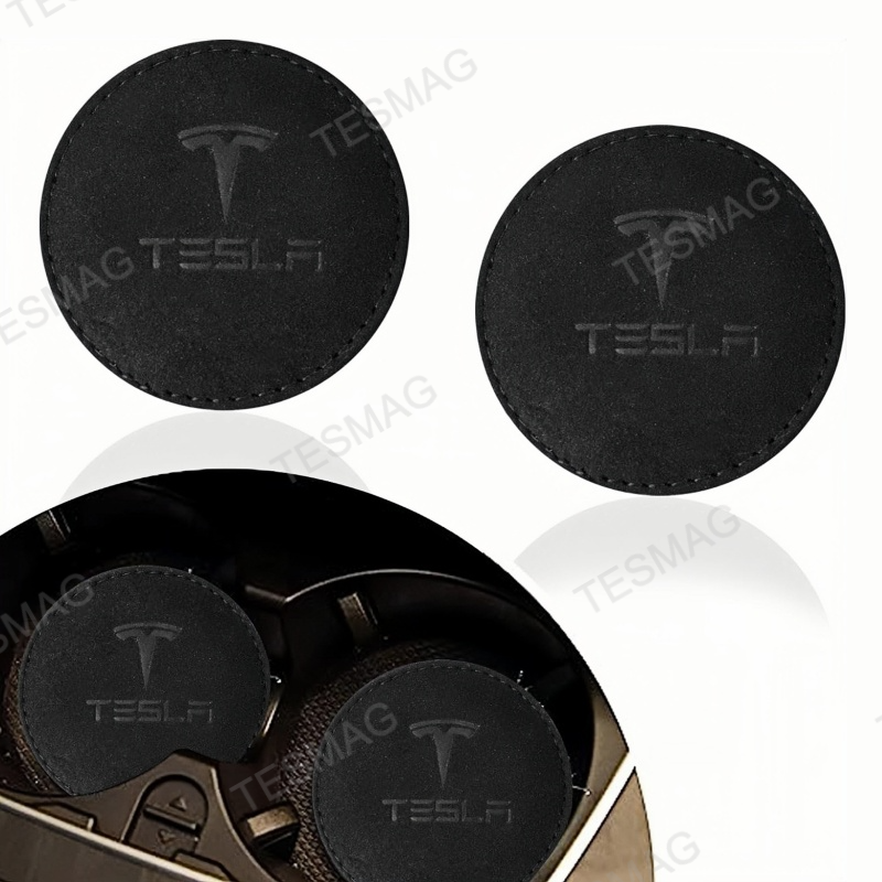 Alcantara Anti-Slip Drink Coasters for Tesla 