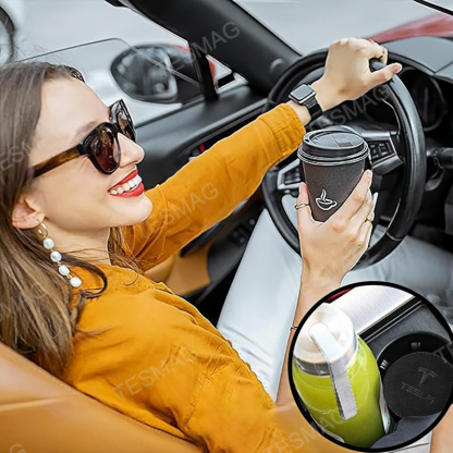 Alcantara Anti-Slip Drink Coasters for Tesla 