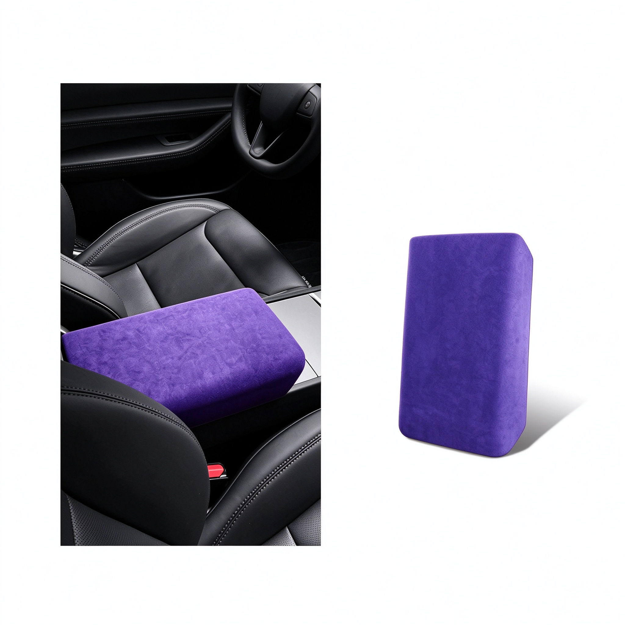 Alcantara Armrest Cover for Tesla Model 3 Highland/Model Y Juniper