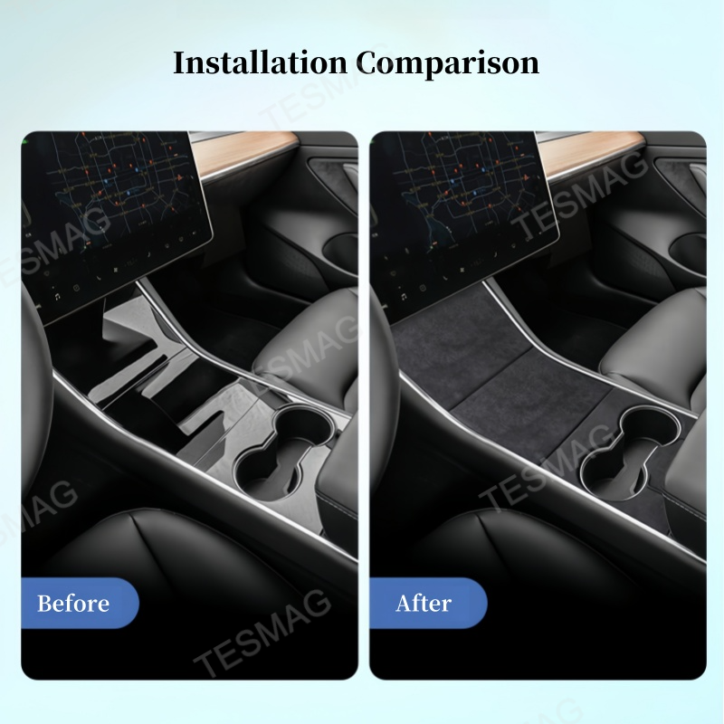 Alcantara Center Console Panel Cover for Tesla Model 3/Y