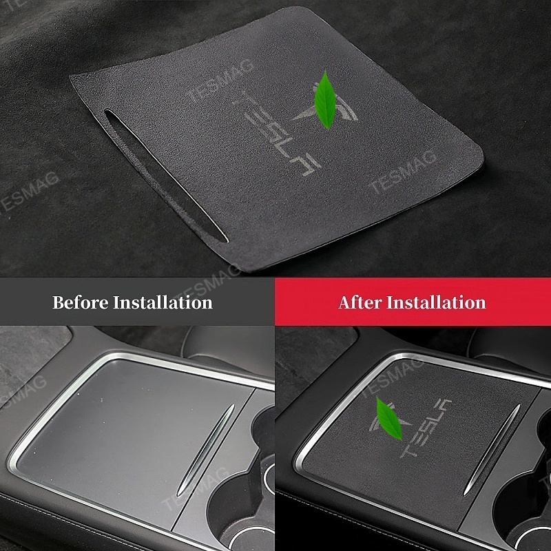 Alcantara Center Console Sliding Panel Sticker for Tesla Model 3/Y