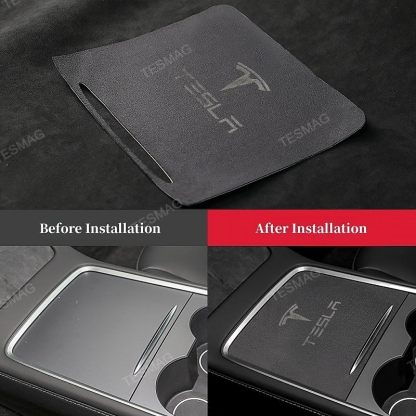 Alcantara Center Console Sliding Panel Sticker for Tesla Model 3 / Y