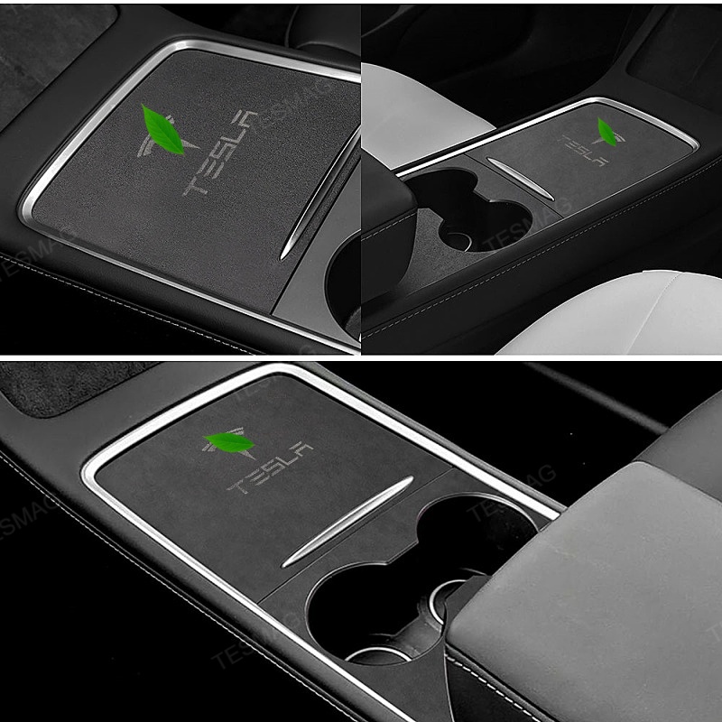 Alcantara Center Console Sliding Panel Sticker for Tesla Model 3/Y