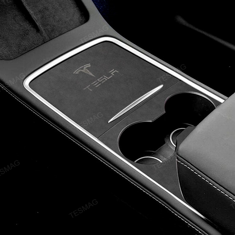 Alcantara Center Console Sliding Panel Sticker for Tesla Model 3 / Y