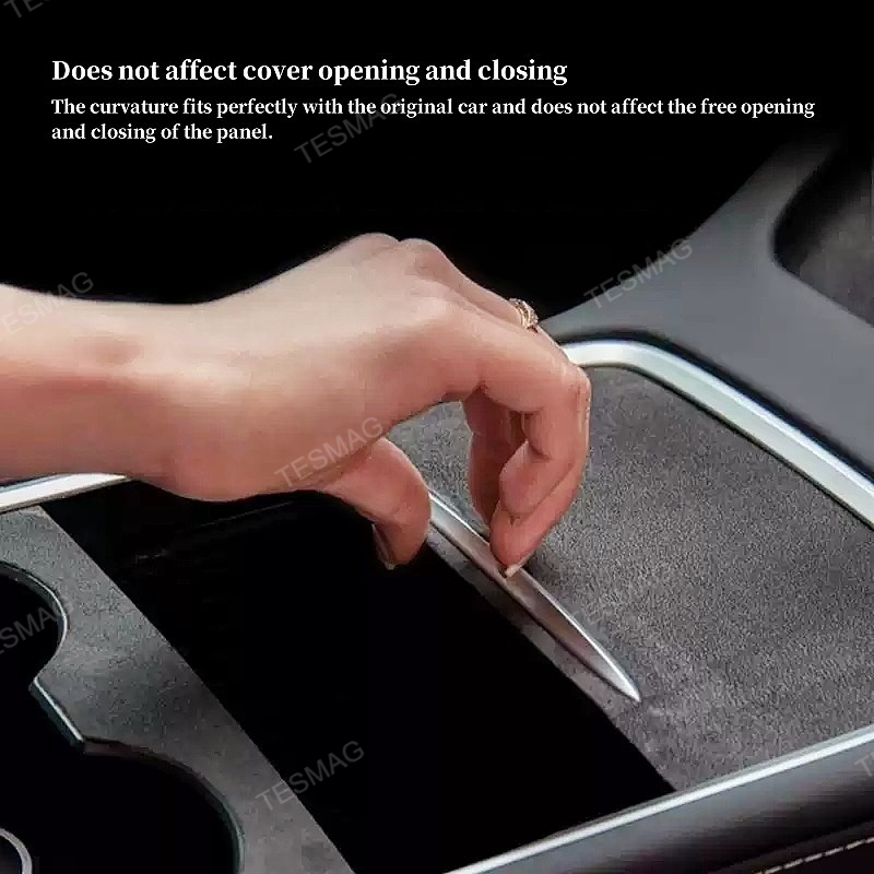 Alcantara Center Console Sliding Panel Sticker for Tesla Model 3 / Y