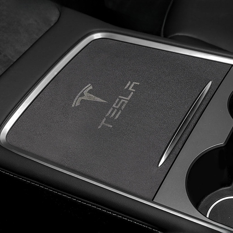 Alcantara Center Console Sliding Panel Sticker for Tesla Model 3 / Y