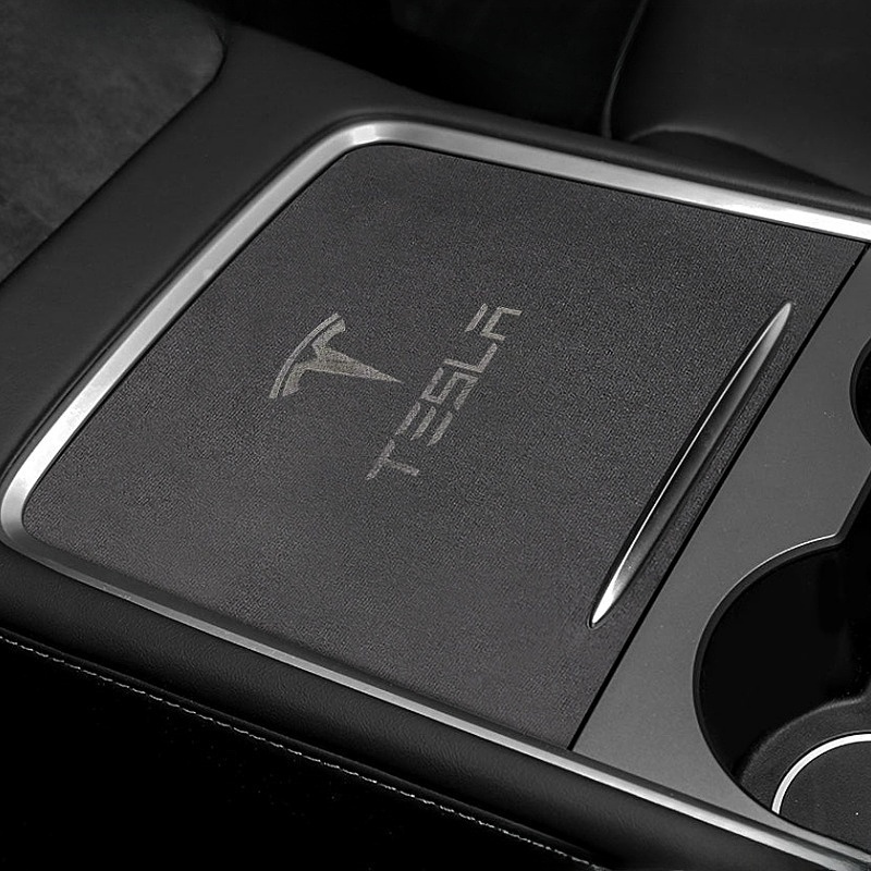 Alcantara Center Console Sliding Panel Sticker for Tesla Model 3 / Y