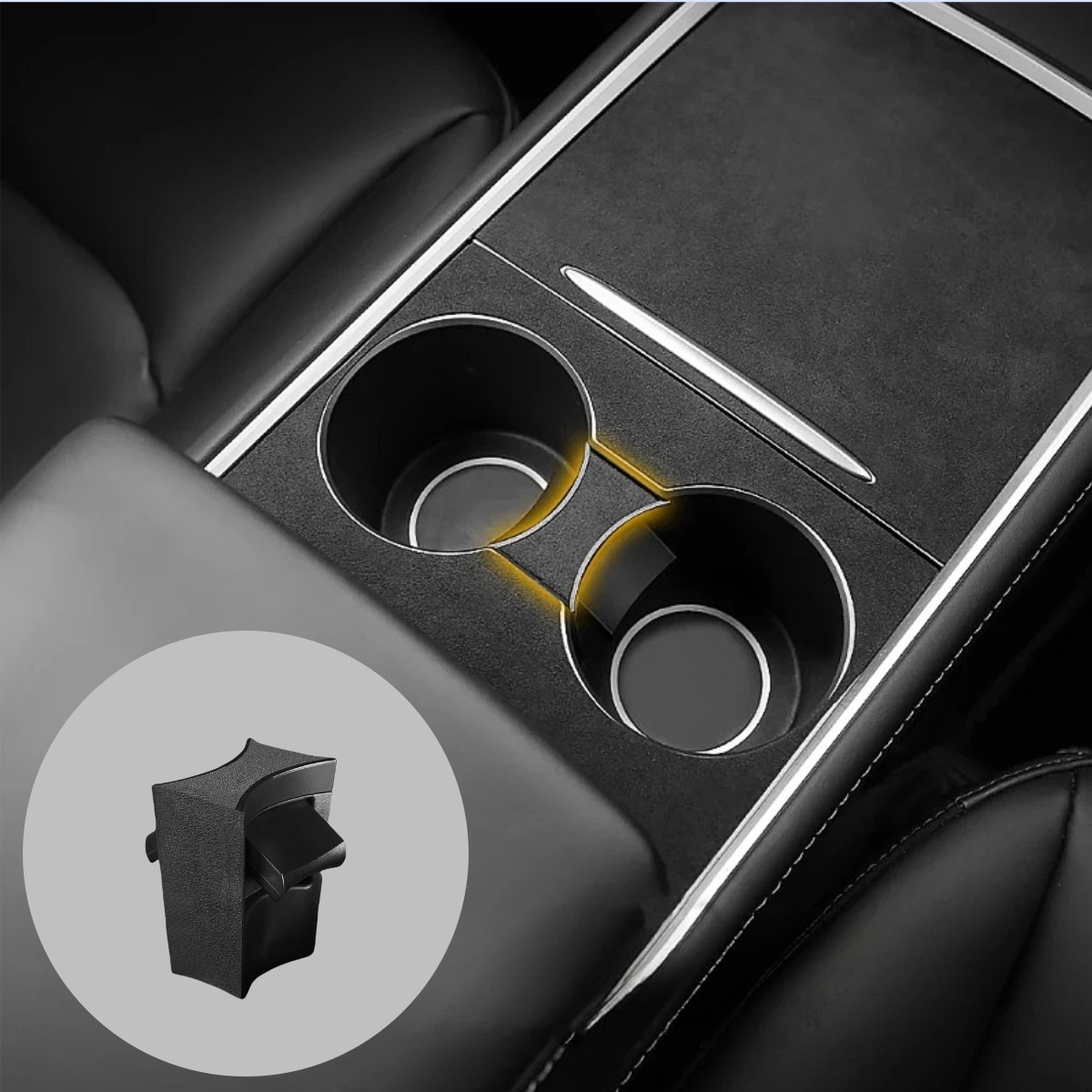 Alcantara Cup Holder Bottle Limiter for Tesla Model 3/Y