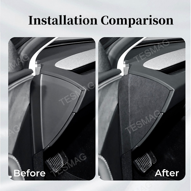 Alcantara Dashboard Side Stickers for Tesla Model 3 Highland