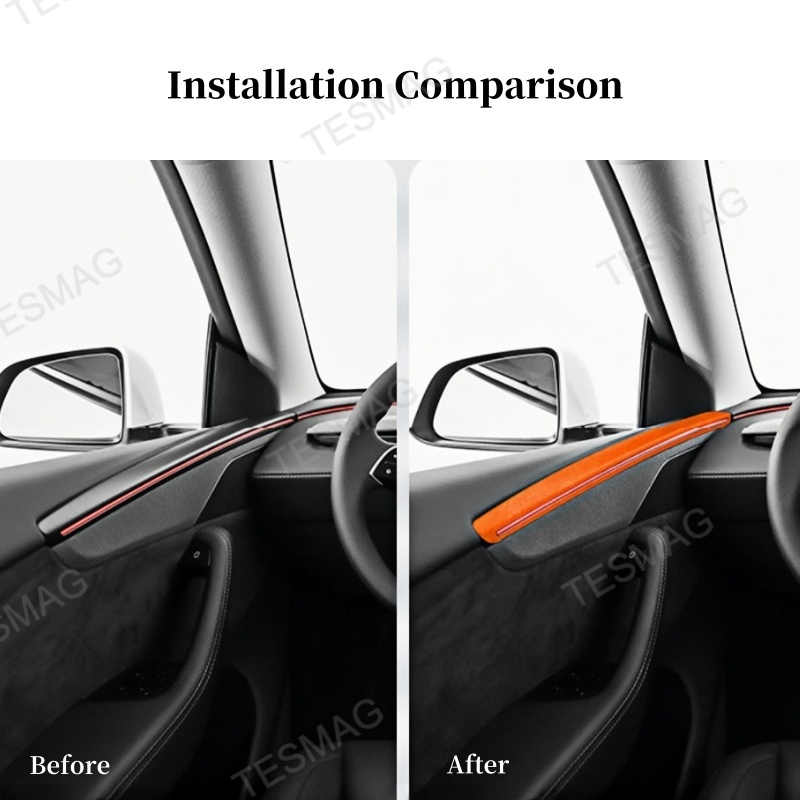 Alcantara Door Panel Cover for Tesla Model Y Juniper