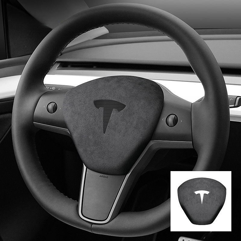 Alcantara Horn Airbag Cover for Tesla Model 3/Y