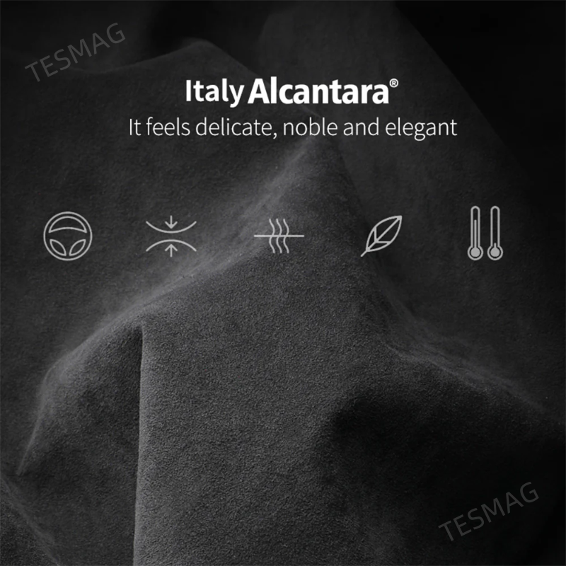 Alcantara Panel Overlays Door Trim Strips for Tesla Model Y 2019-2024