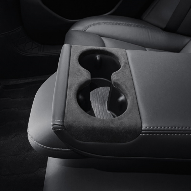 Alcantara Rear Seat Cup Holder Protection Cover For Tesla Model 3 Highland