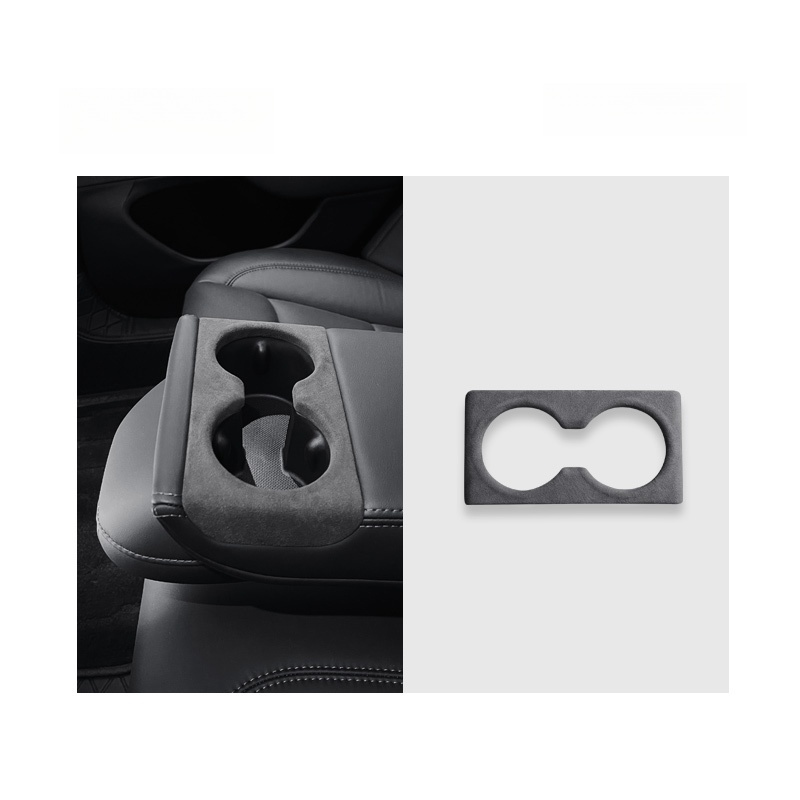 Alcantara Rear Seat Cup Holder Protection Cover For Tesla Model 3 Highland