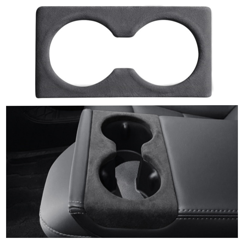 Alcantara Rear Seat Cup Holder Protection Cover For Tesla Model 3 Highland