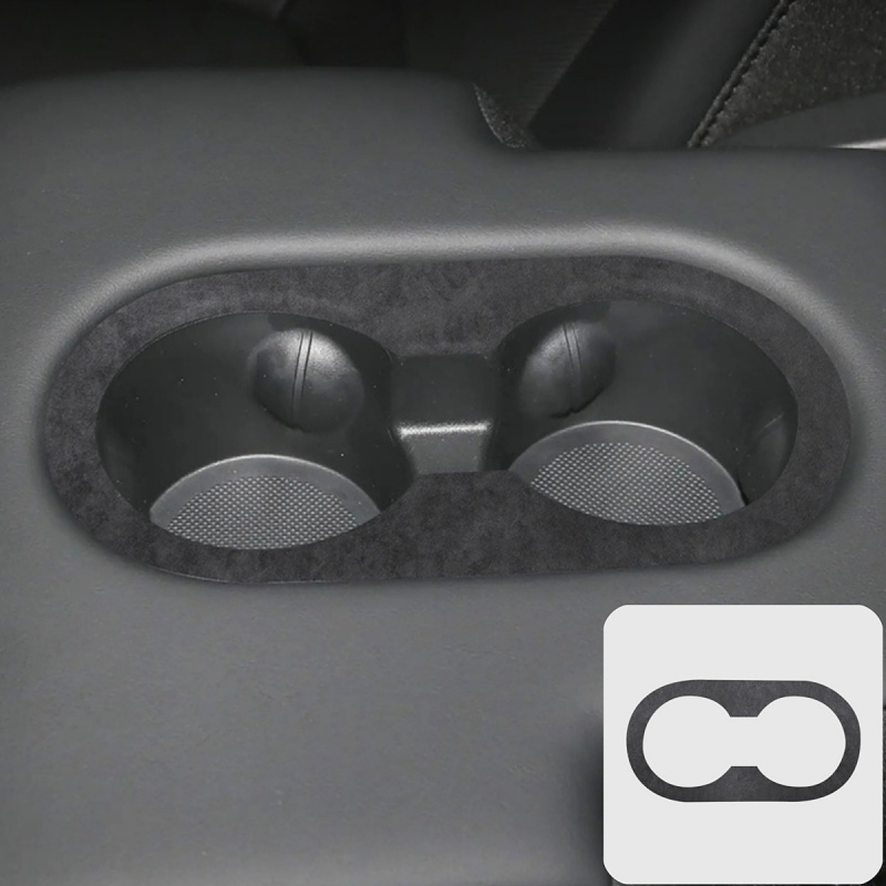 Alcantara Rear Seat Cup Holder Protection Cover for Tesla Model Y Juniper