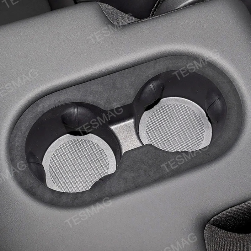 Alcantara Rear Seat Cup Holder Protection Cover for Tesla Model Y Juniper