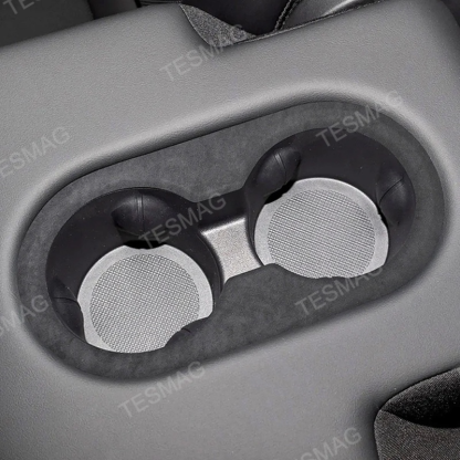Alcantara Rear Seat Cup Holder Protection Cover for Tesla Model Y Juniper