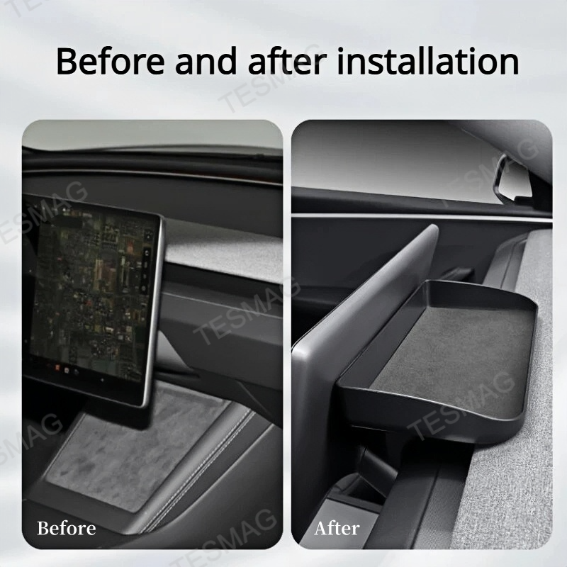 Alcantara Screen Behind Storage Box for Tesla Model 3/Y