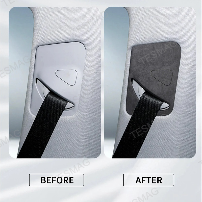 Alcantara Seat Belt Adjustment Panel Covers for 2025+ Tesla Model Y Juniper