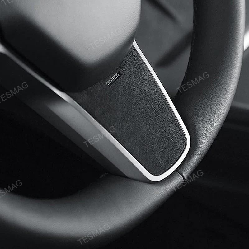 Alcantara Steering Wheel Panel Patch for Tesla Model 3/Y
