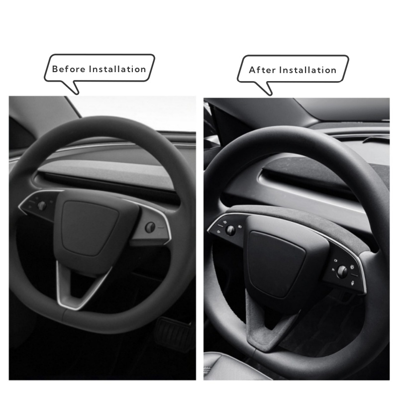 Alcantara Steering Wheel Strip Cover for Tesla Model 3 Highland