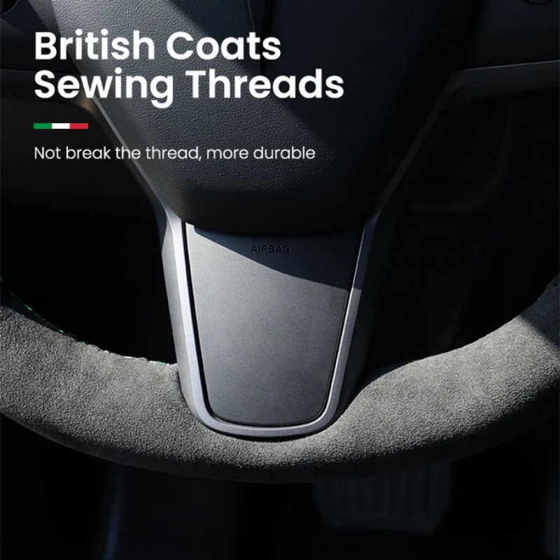 Alcantara Tesla Hand Stitch Steering Wheel Cover for Model 3/Y (2017-2023)