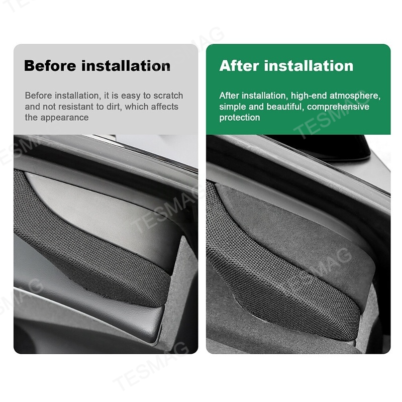 Alcantara Window Audio Trim Cover for Tesla Model 3 Highland/Model Y Juniper