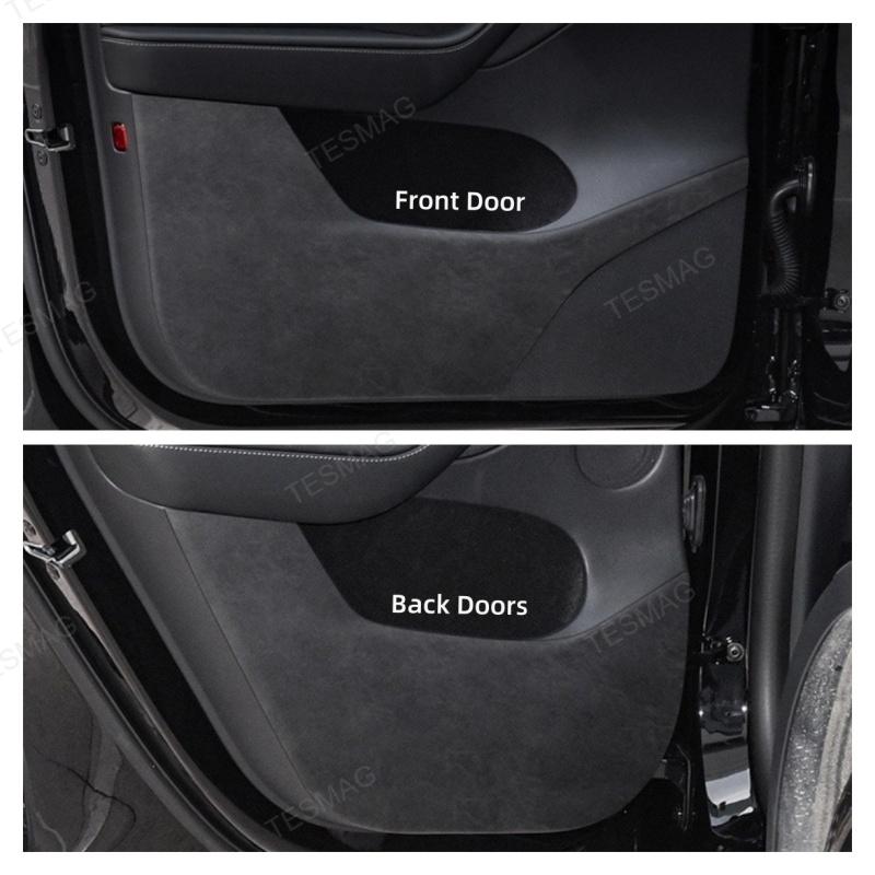 Alcantara door kick protection mat for Tesla Model 3/Y