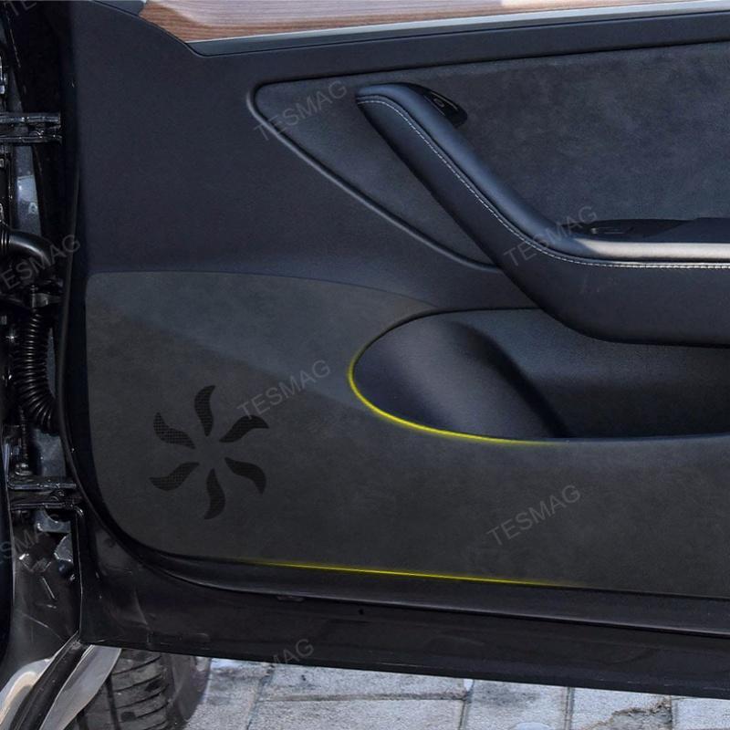 Alcantara door kick protection mat for Tesla Model 3/Y