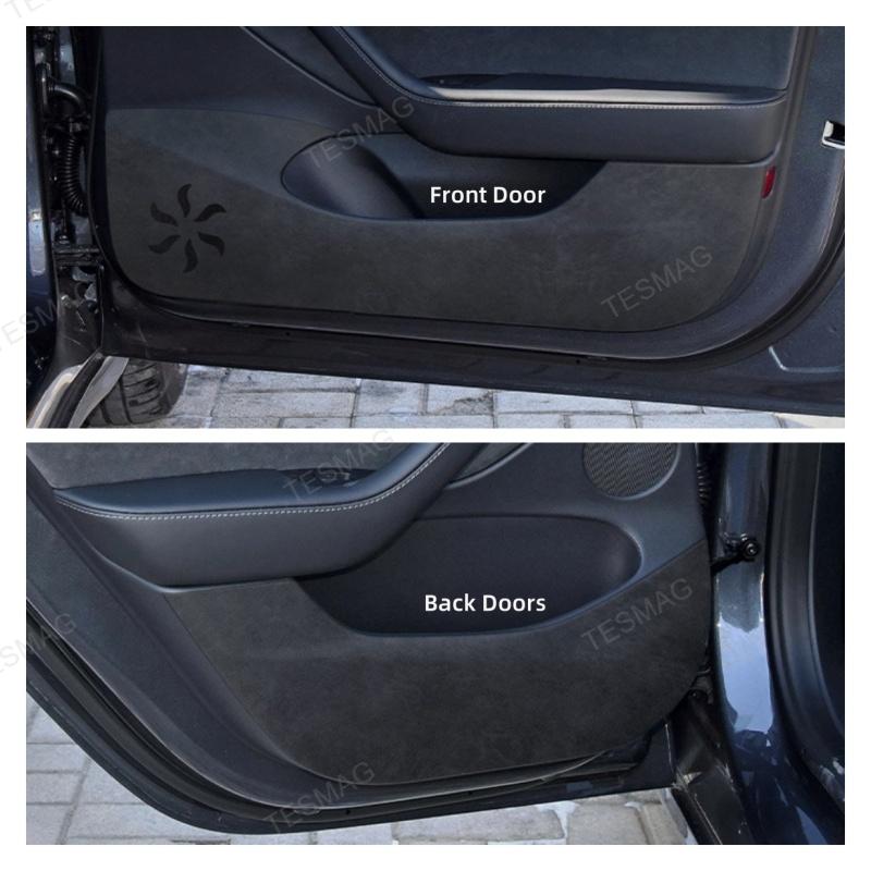 Alcantara door kick protection mat for Tesla Model 3/Y
