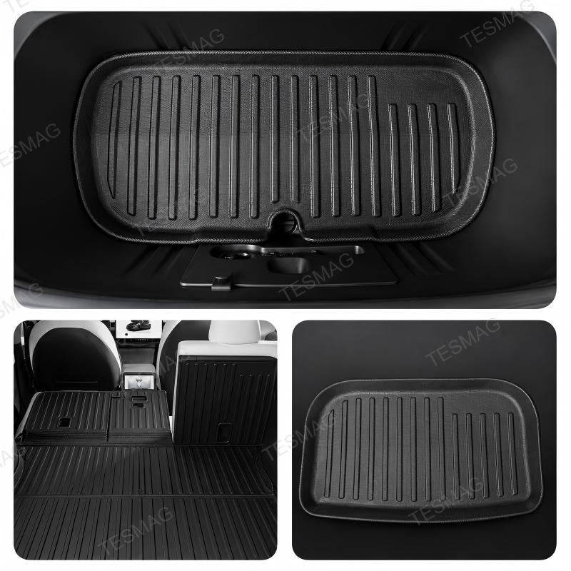 All-Weather TPE Trunk Mat Set with Split Seat Back Protectors for Tesla Model Y Juniper 2025+ 