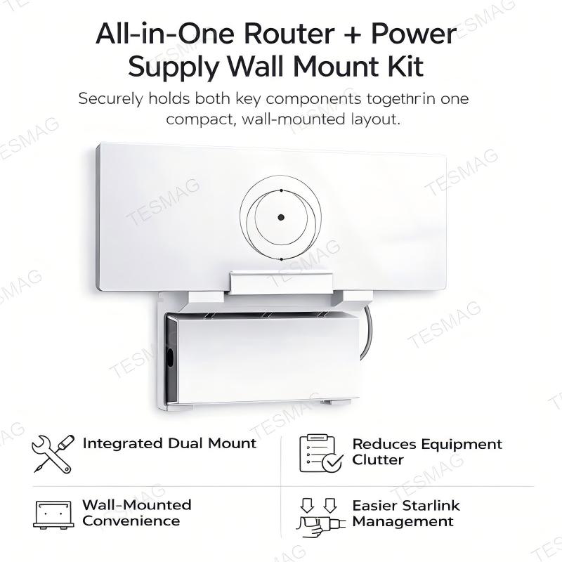 All-in-One Router & Power Supply Wall Mount Kit for Starlink Gen 3
