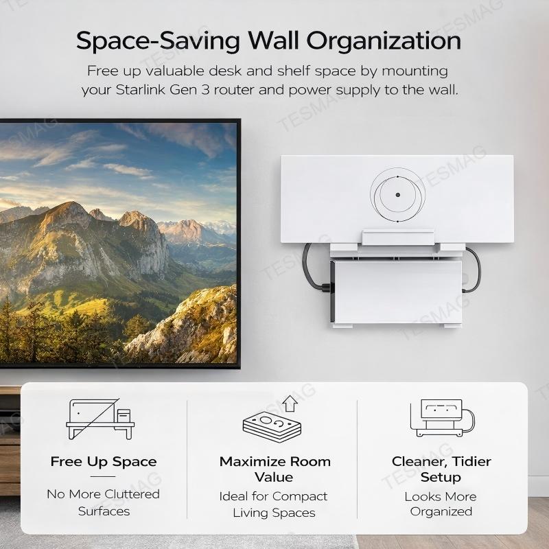 All-in-One Router & Power Supply Wall Mount Kit for Starlink Gen 3