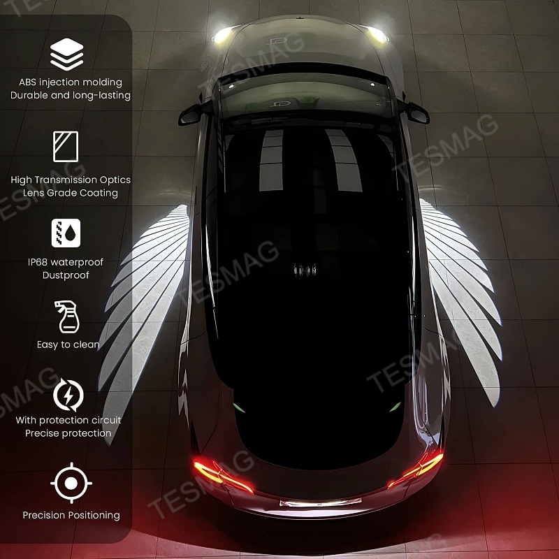 Angel Wing Mirror Welcome Lights for Tesla Model 3/Y