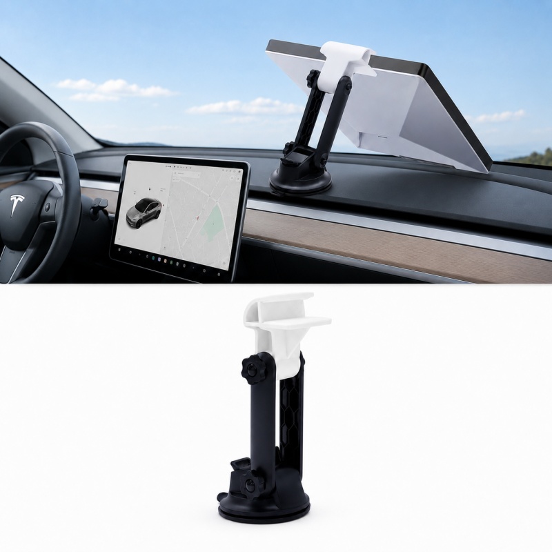 Angle-Adjustable Dashboard Suction Cup Mount for Starlink Mini – 360° Rotating Vehicle Stand