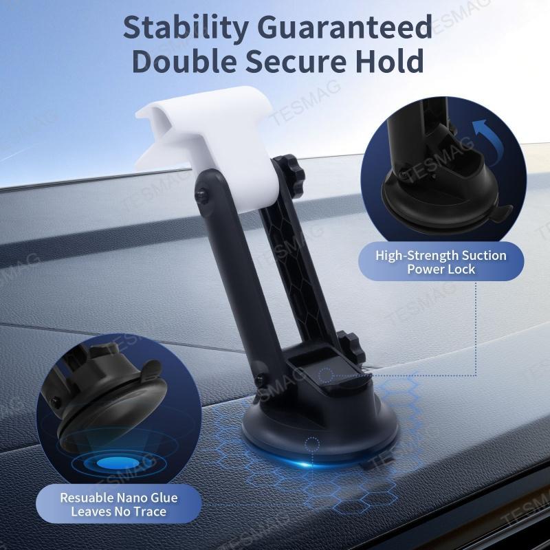 Angle-Adjustable Dashboard Suction Cup Mount for Starlink Mini – 360° Rotating Vehicle Stand