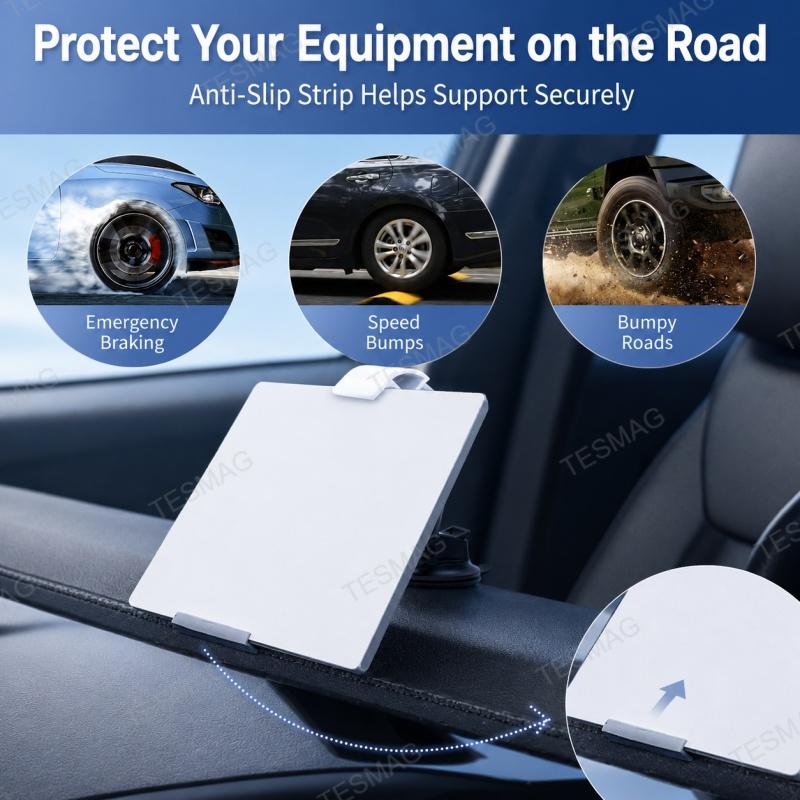 Angle-Adjustable Dashboard Suction Cup Mount for Starlink Mini – 360° Rotating Vehicle Stand