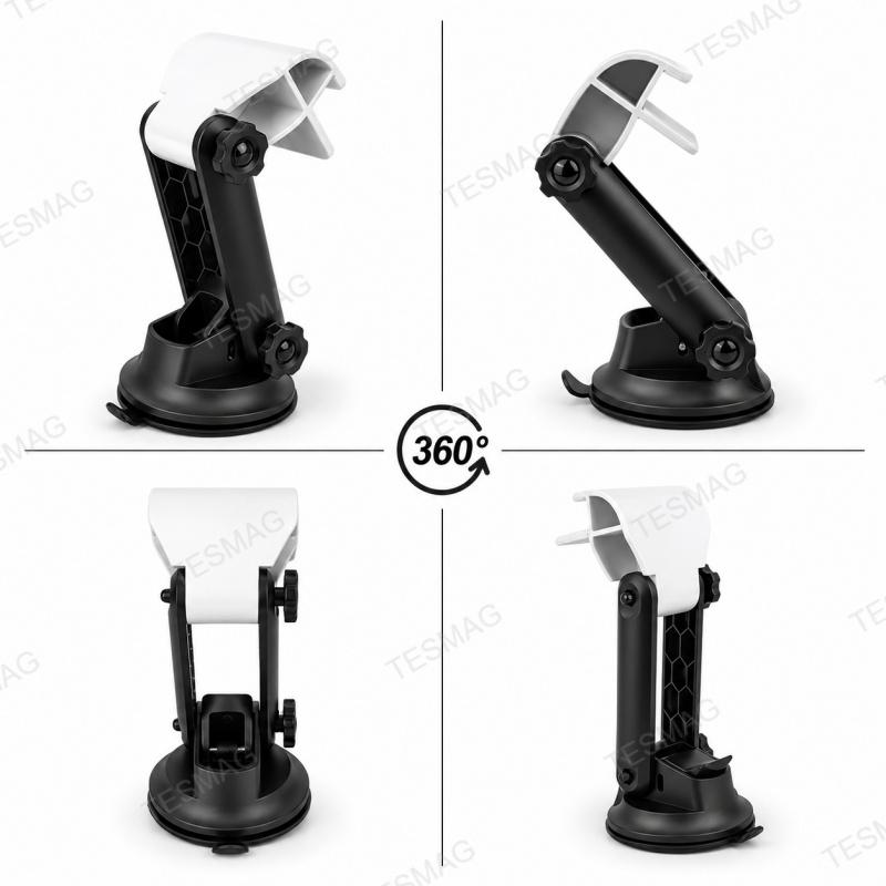 Angle-Adjustable Dashboard Suction Cup Mount for Starlink Mini – 360° Rotating Vehicle Stand