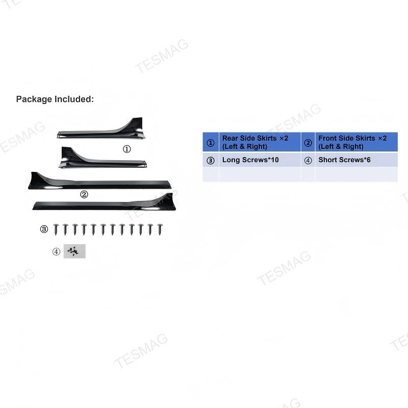 Anti-Scratch Side Skirt Cover Kit for Tesla Model 3 Highland
