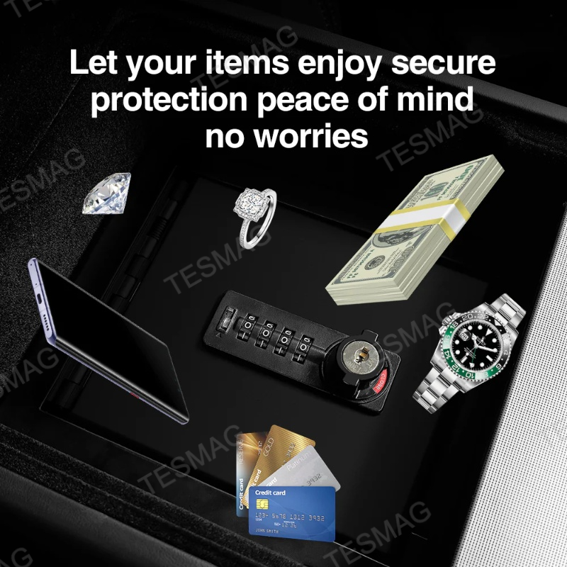 Anti-Theft Center Console Lock Box for Tesla Model 3 Highland/Model Y Juniper